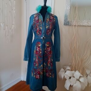 Vintage True Jeans Denim Trench Coat